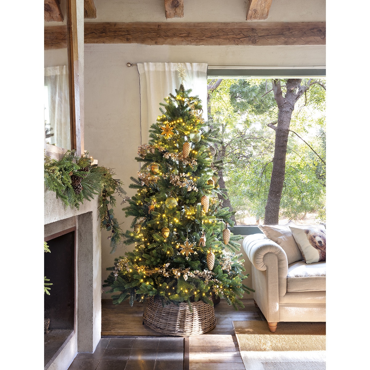 Base de árbol de ratán XL Navidad El Corte Inglés Natural-6