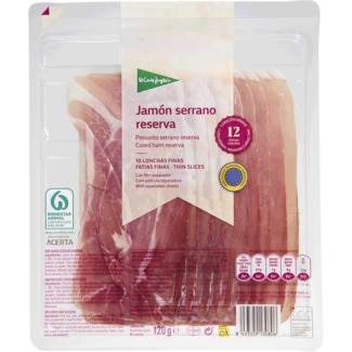 Presunto Serrano Reserva em Fatias Finas unidade 120 g - El Corte Inglés