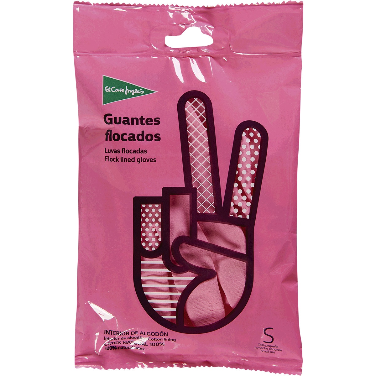 Luvas Flocadas Pequenas Rosa embalagem 1 par