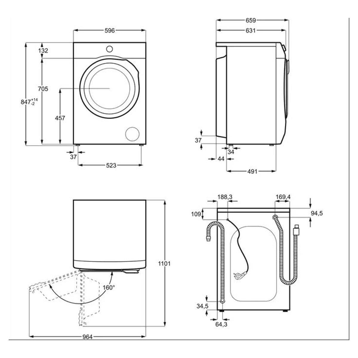 Lavadora AEG 8 kg / 1.400 rpm, ProSense - LFA6I8472A Blanco-3