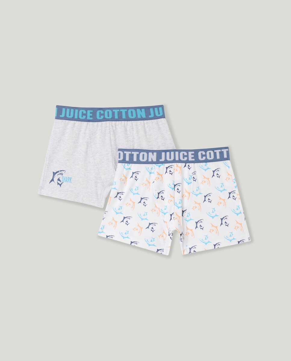 Lot de deux boxers à imprimé requins et uni