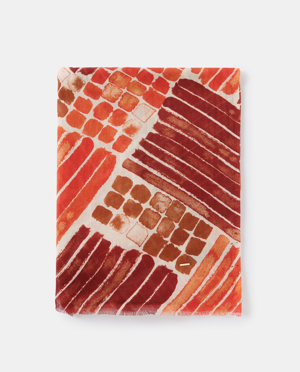 Foulard à imprimé fantaisie orange, et