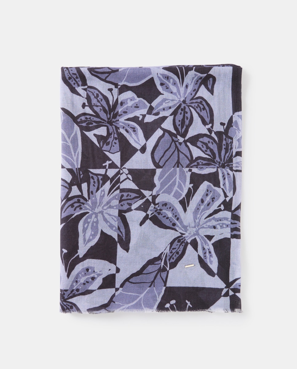 Foulard à imprimé maxifeuilles