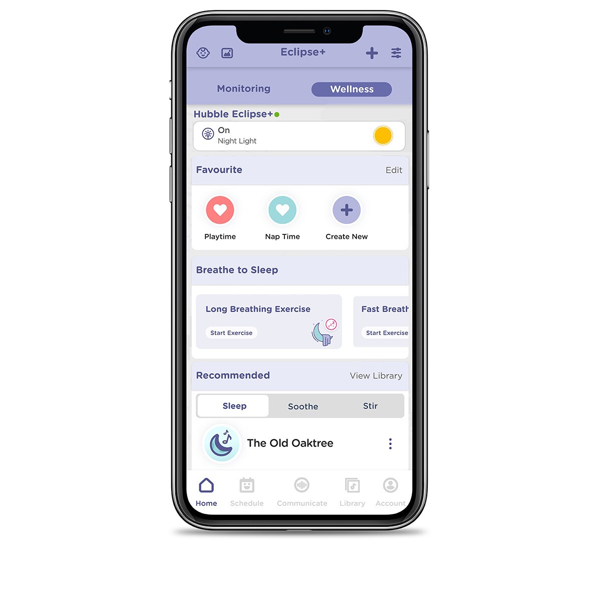Luz nocturna Hubble Connected Eclipse Plus con reloj