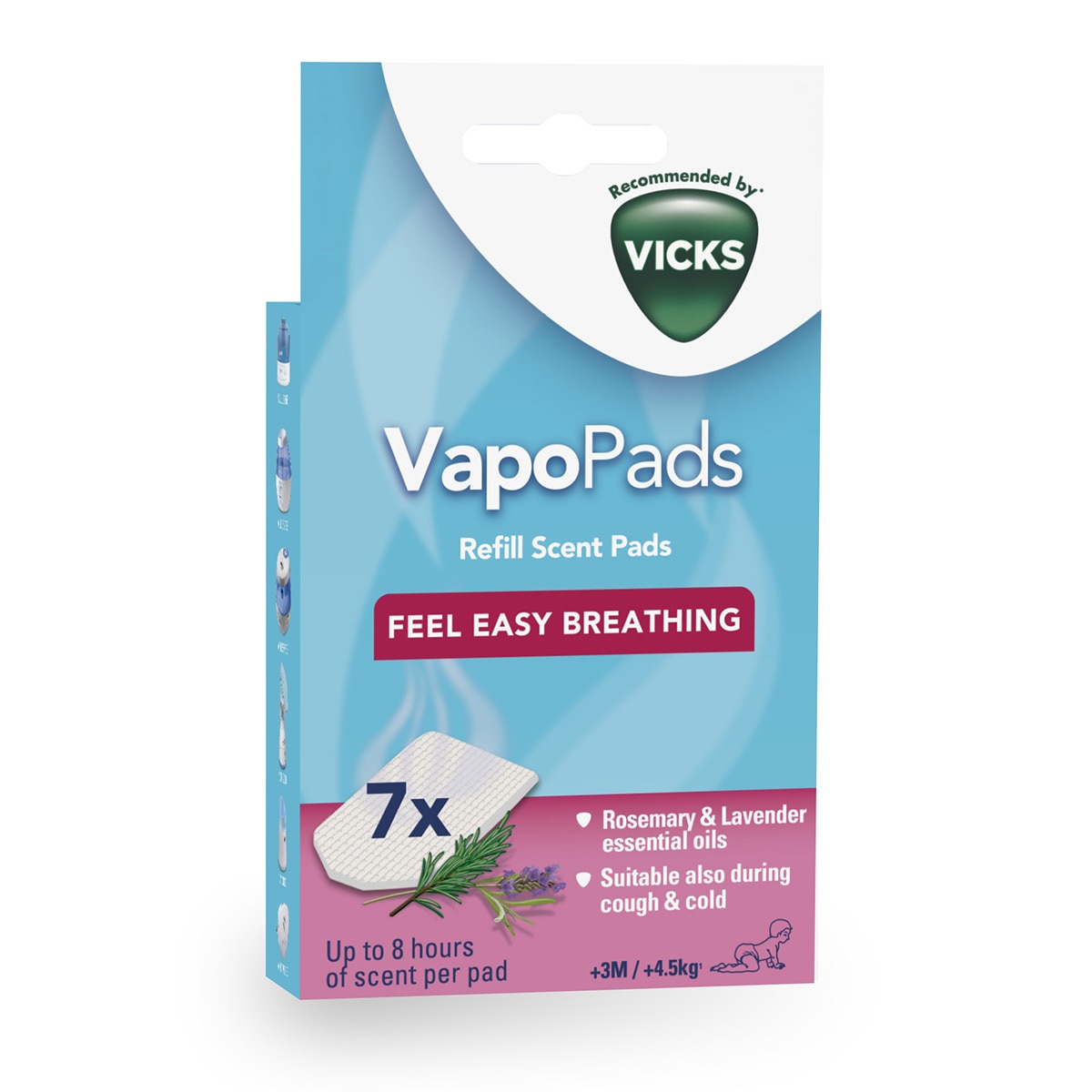 Imagen 0 de Pack 7 VapoPads Vicks Romero y lavanda. .
