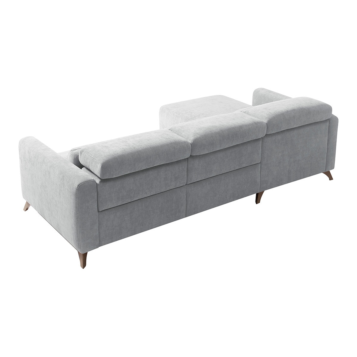 Sofá com Chaise-Longue Esquerda e 1 Assento Relax Elétrico Oporto Pérola-3