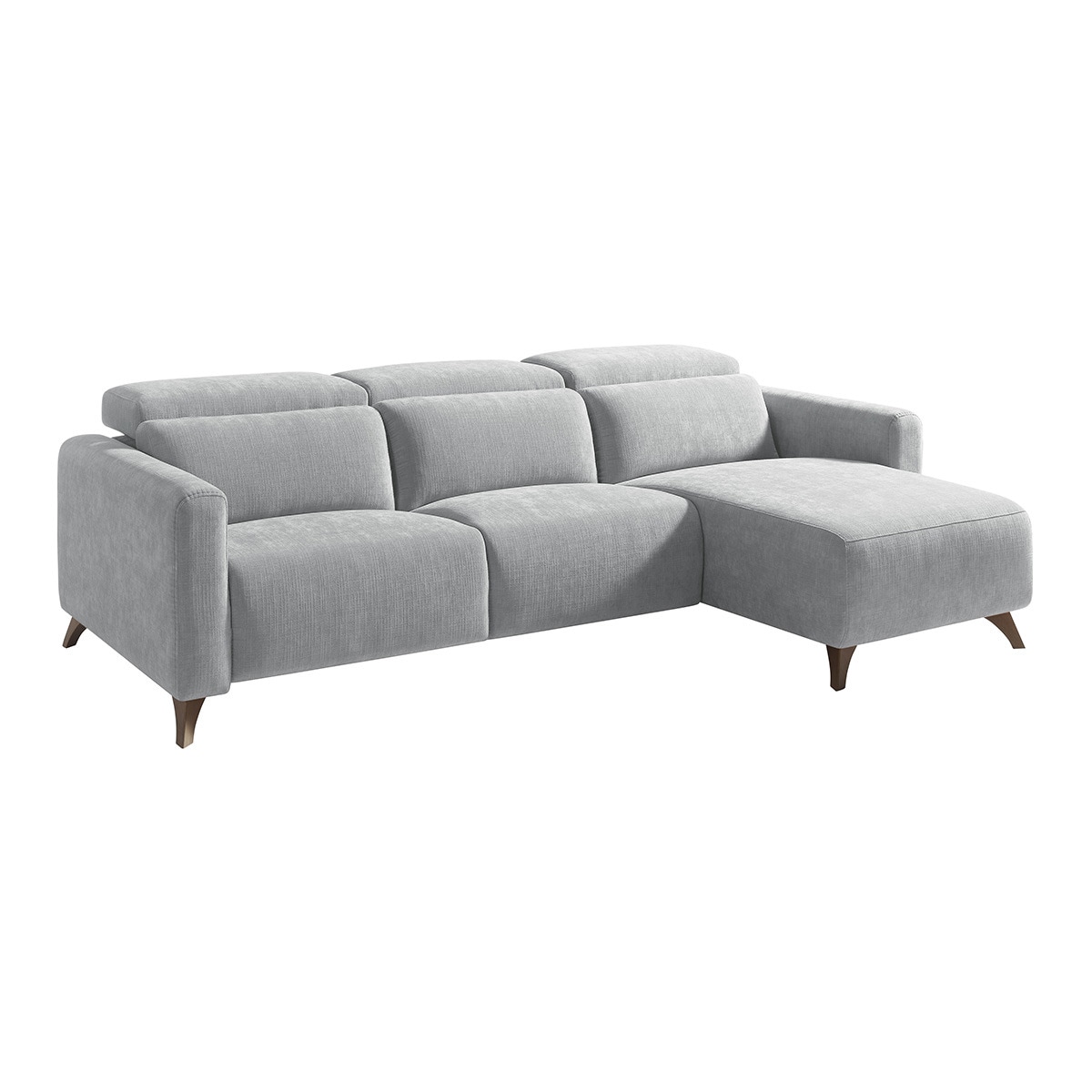 Sofá com Chaise-Longue Direita e 1 Assento Relax Elétrico Oporto Pérola-2