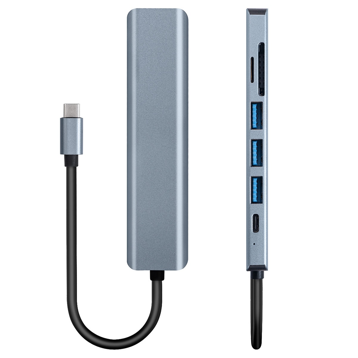 Adaptador Hub Inves W09 multipuerto 7 en 1 gris Gris-4