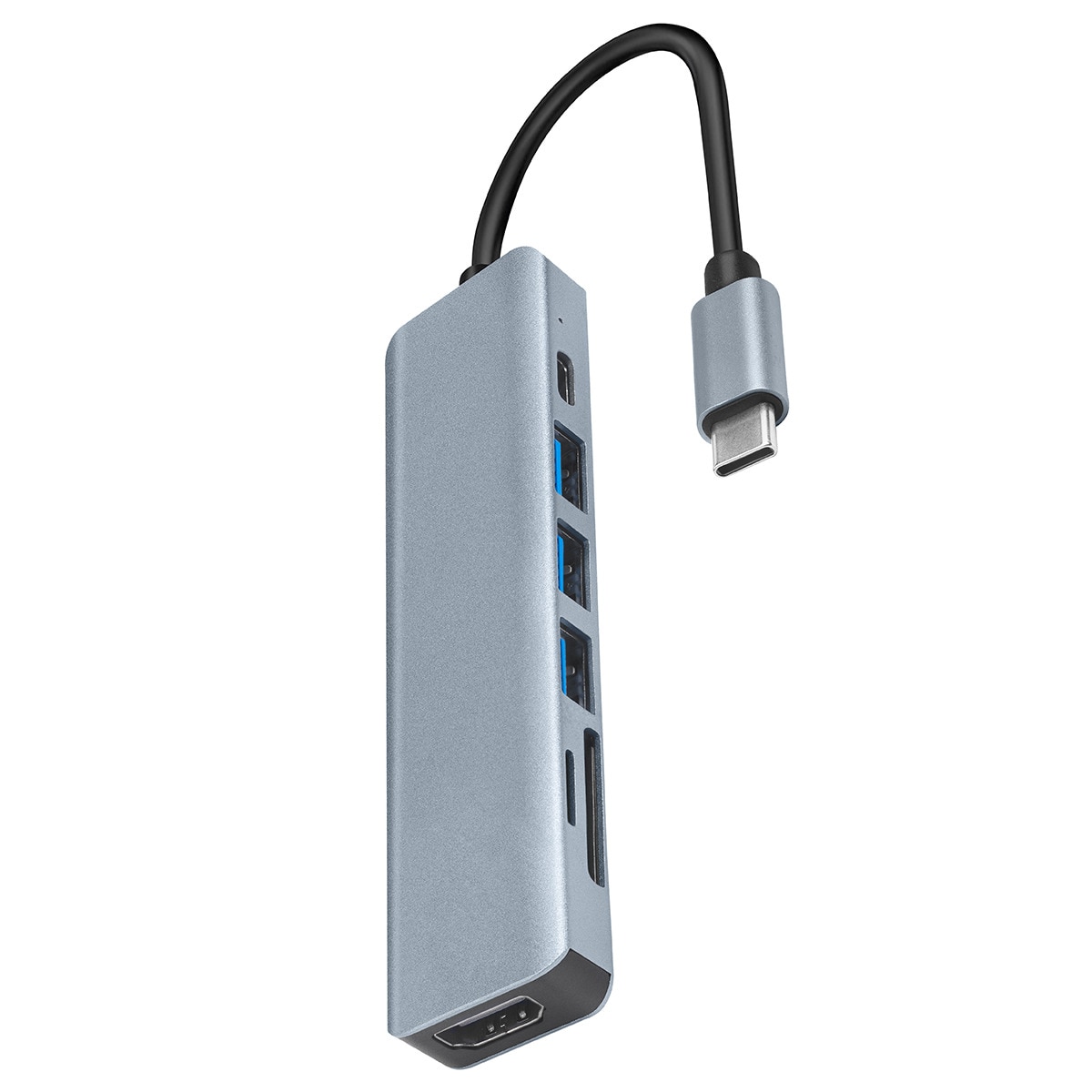 Adaptador Hub Inves W09 multipuerto 7 en 1 gris Gris-3
