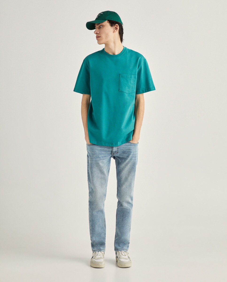 Jean en maille fit slim en tissu confortable