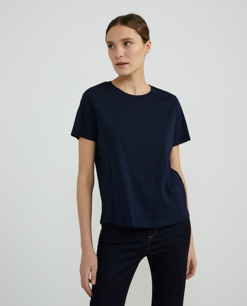 Tshirt uni à col rond