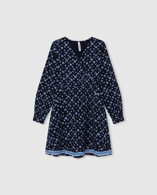 Imagen 0 de Vestido corto de niña con microestampado