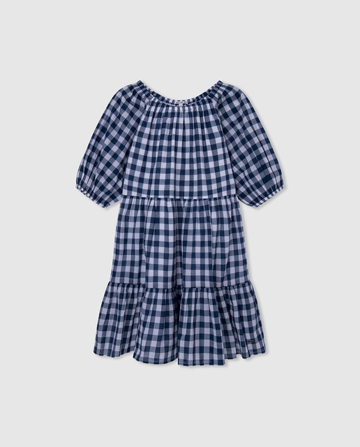 Imagen 0 de Vestido de niña con estampado a cuadros