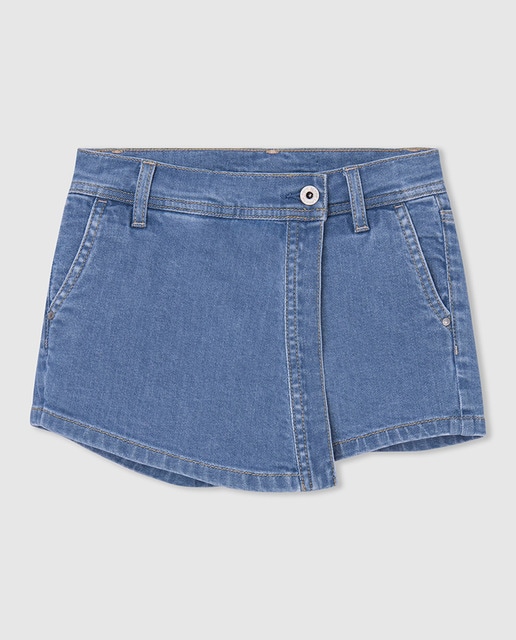 Imagen 0 de Short denim de niña asimétrico