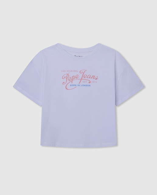 Imagen 0 de Camiseta de niña manga corta con logo ilustrado