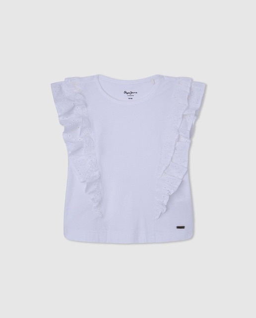 Imagen 0 de Camiseta de niña con volantes