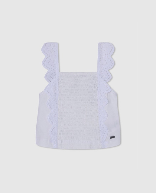 Imagen 0 de Camiseta de niña con detalle en los tirantes