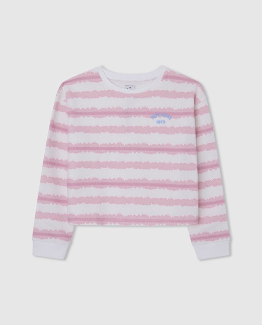 Imagen 0 de Sudadera de niña con estampado a rayas