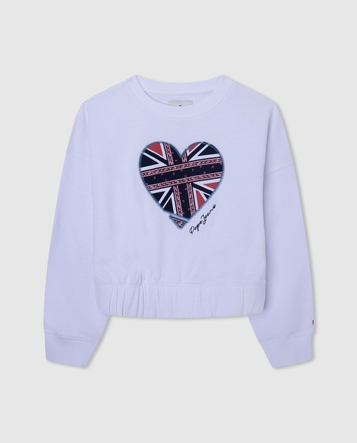 Imagen 0 de Sudadera de niña con estampado de corazón