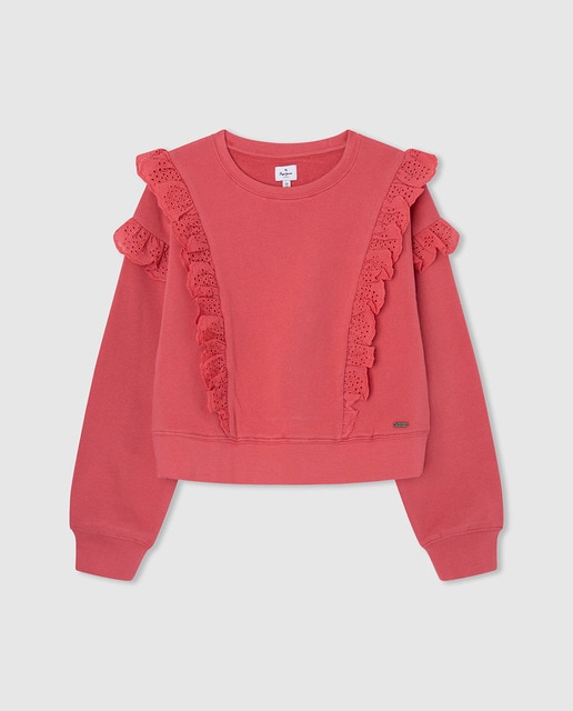Imagen 0 de Sudadera de niña con detalle de volantes