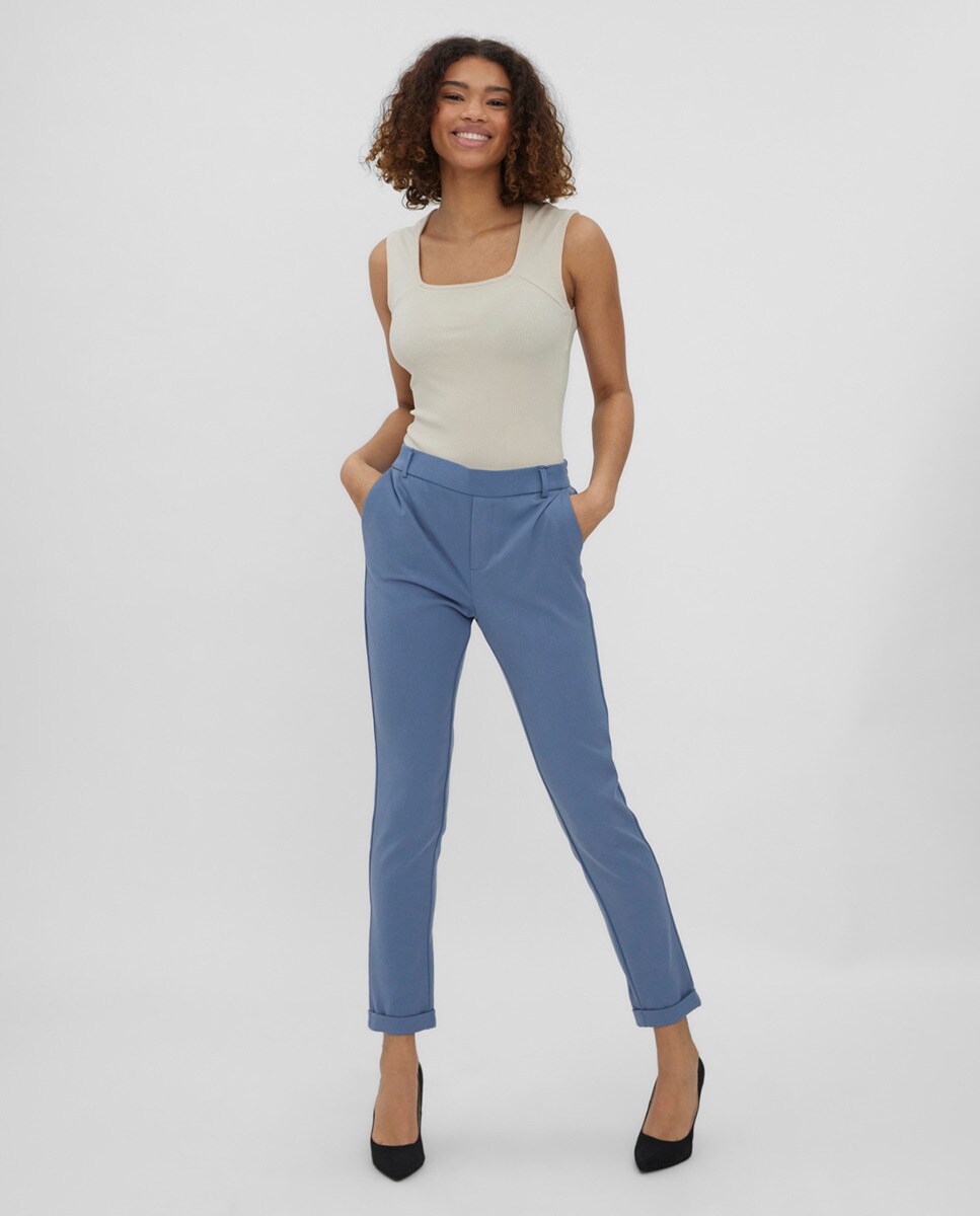 Pantalon uni taille normale