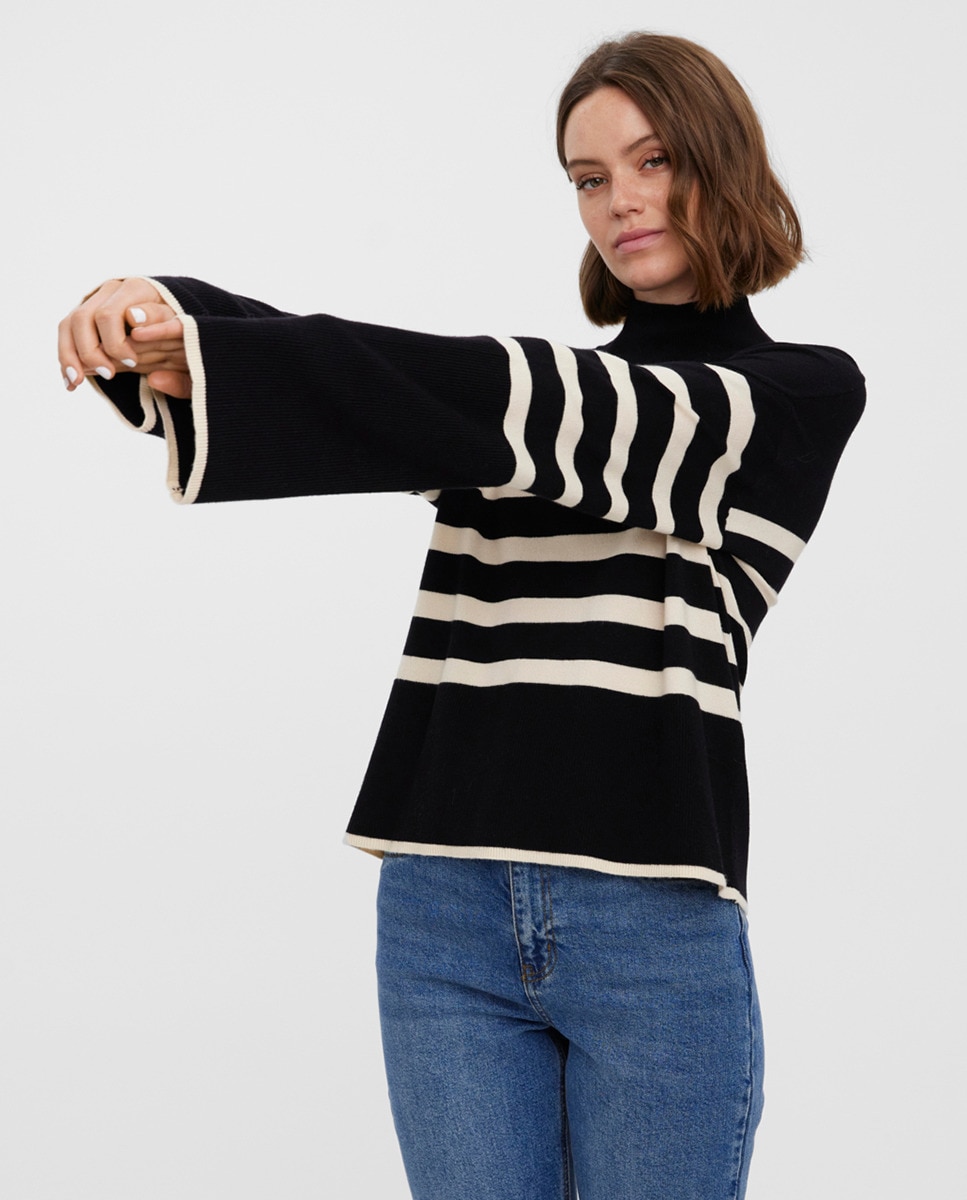 Pull à col cheminée et manches longues