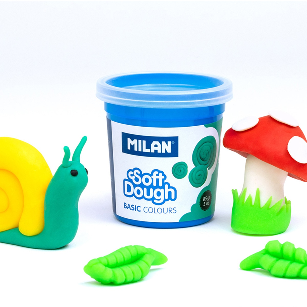 Caja de 10 botes de pasta blanda 85g Soft Dough Basic Colours MILAN multicolor Multicolor-5