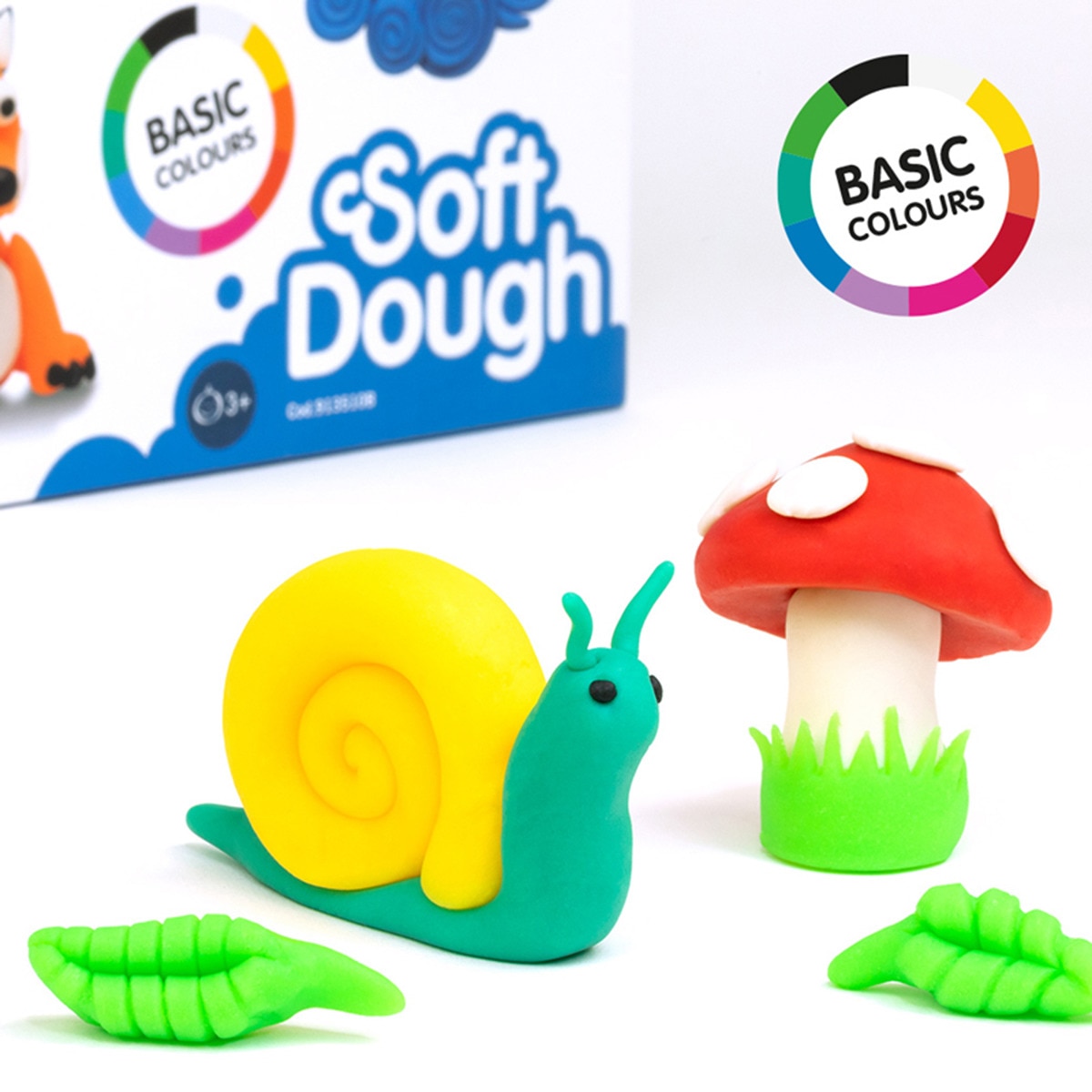 Caja de 10 botes de pasta blanda 85g Soft Dough Basic Colours MILAN multicolor Multicolor-6