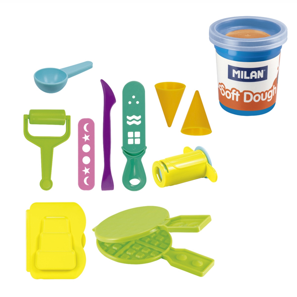 Maletín 6 botes de pasta blanda 59 g Soft Dough con herramientas Helados y gofres MILAN multicolor Multicolor-4