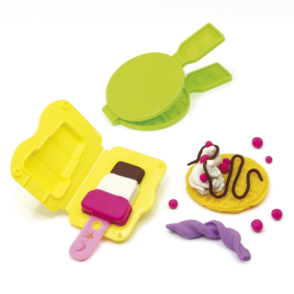 Maletín 6 botes de pasta blanda 59 g Soft Dough con herramientas Helados y gofres MILAN multicolor Multicolor-5