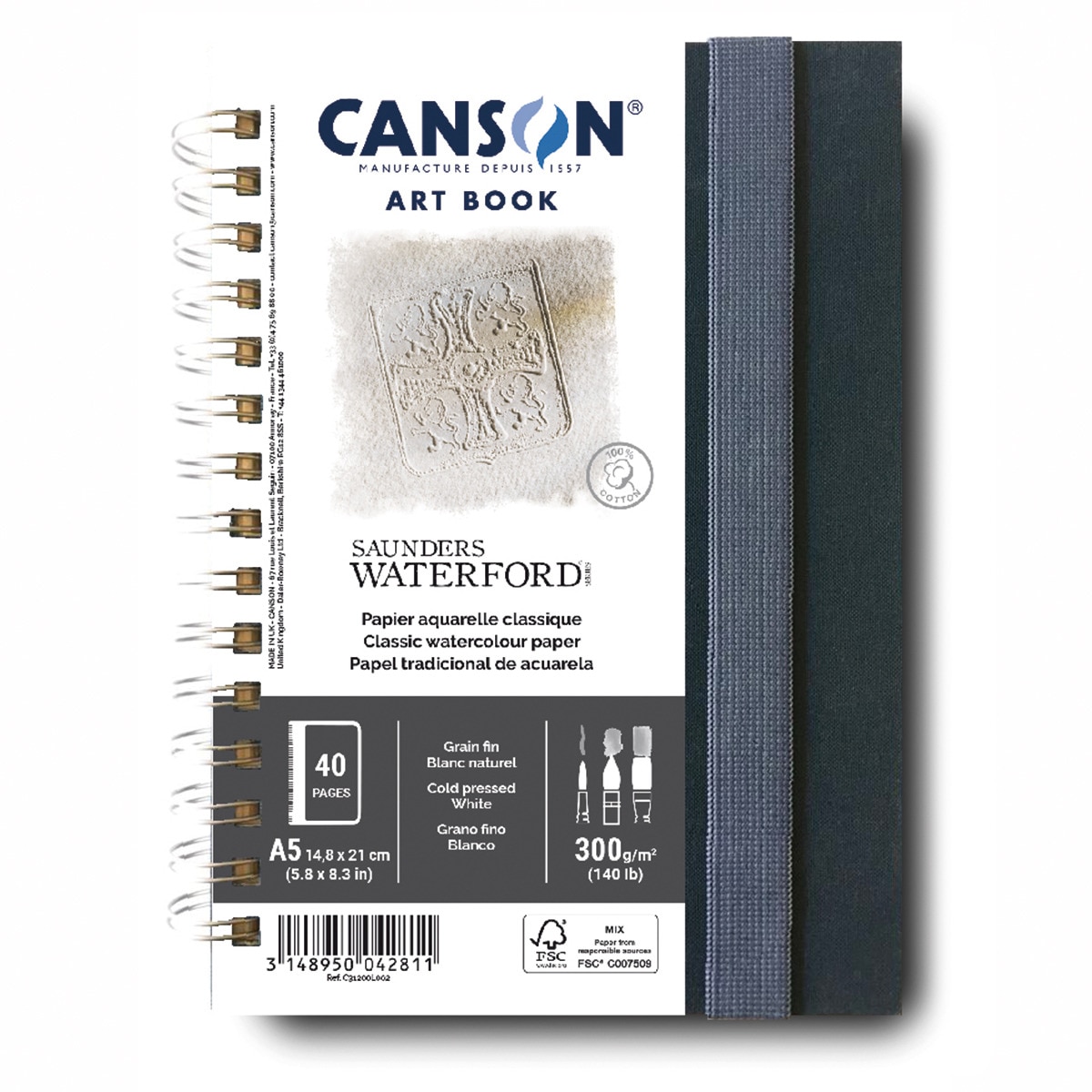 Caderno (retrato) 20 Folhas 100% Fino Saunders Waterford - 14,8x21 - 300 g 1