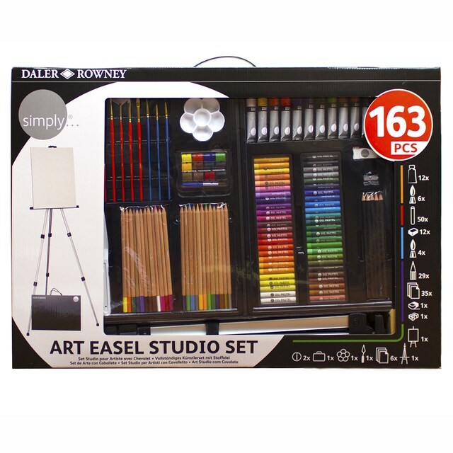 Imagem 0 de Conjunto de Arte Completo 163 Peças com Cavalete Simply