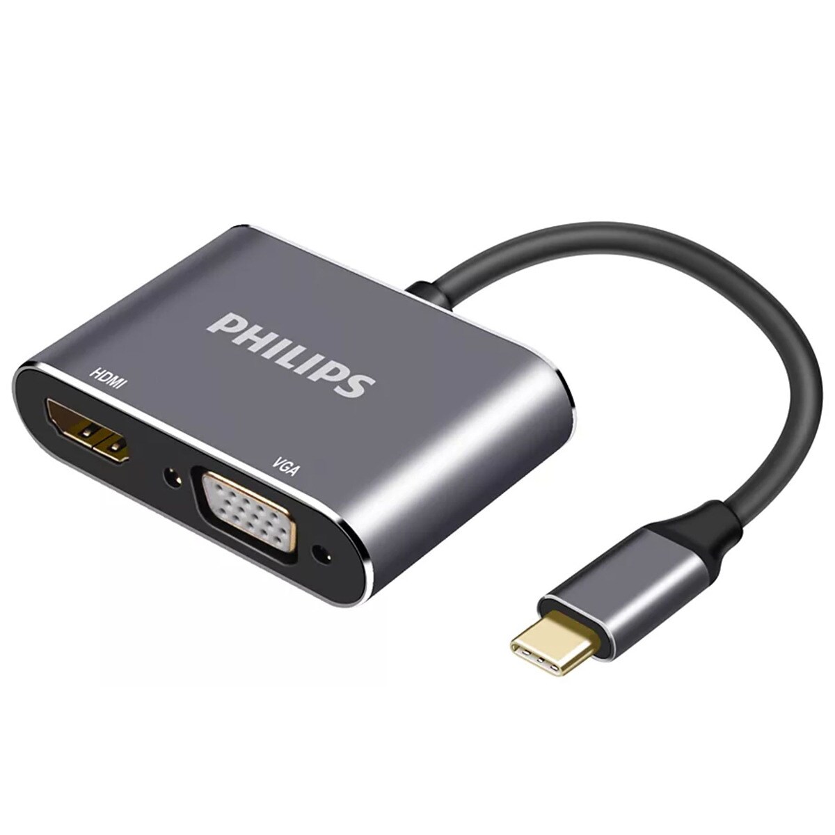Adaptador Philips SWV6021 de USB-C a HDMI y VGA Negro-1