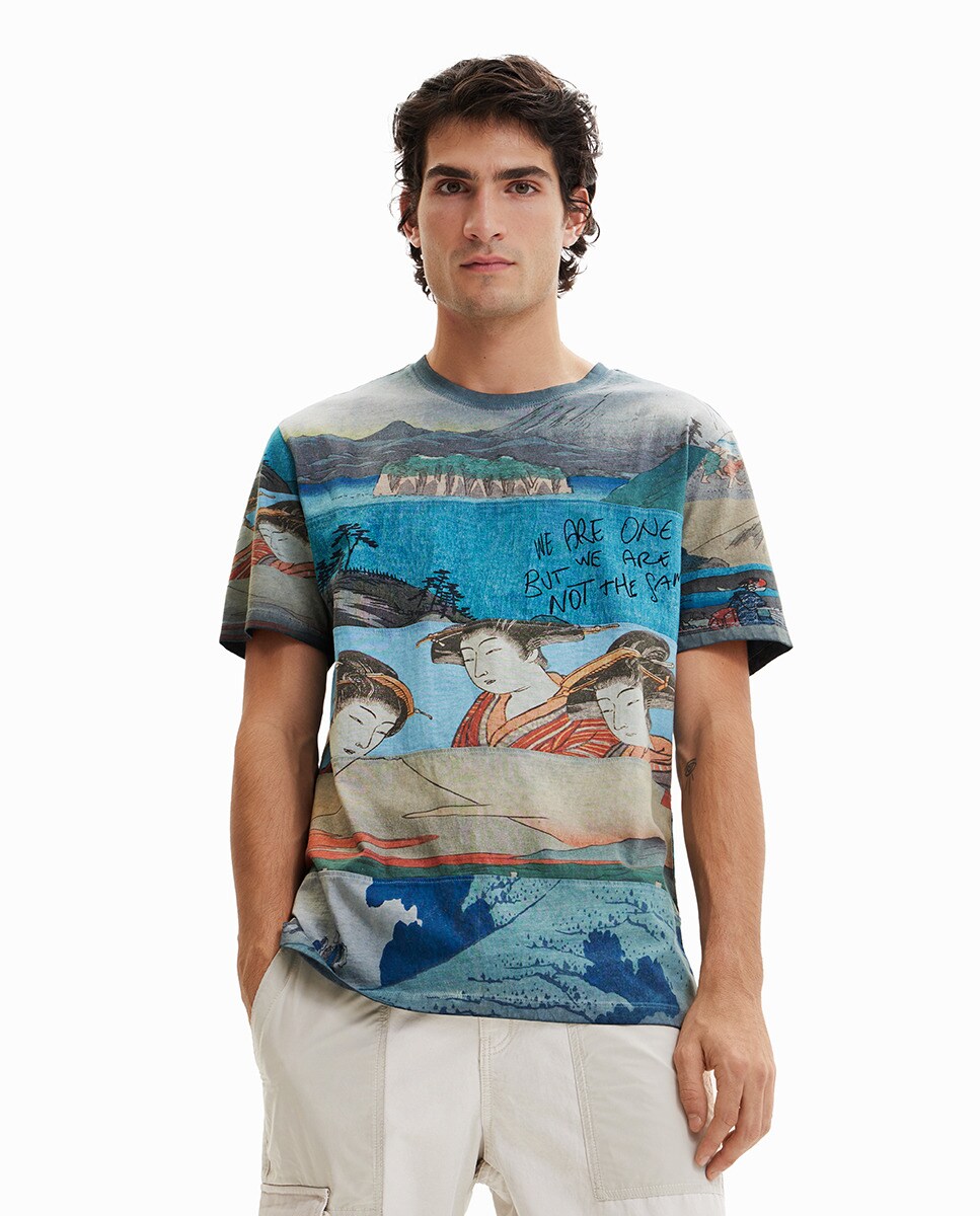 Tshirt à manches courtes imprimé japonais