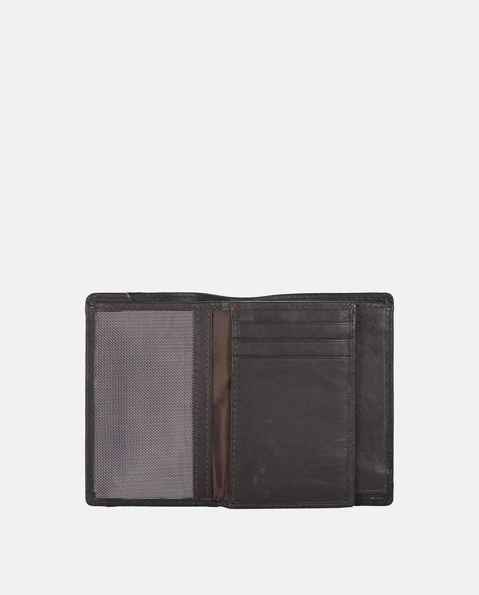 Carteira Vertical com Fecho de Correr - Preto Preto-2