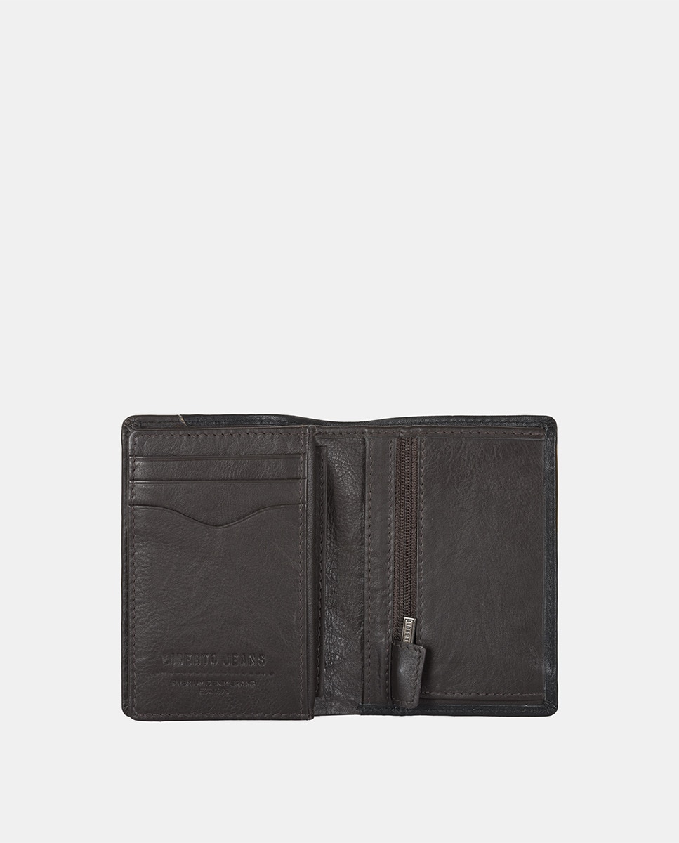 Carteira Vertical com Fecho de Correr - Preto Preto-3