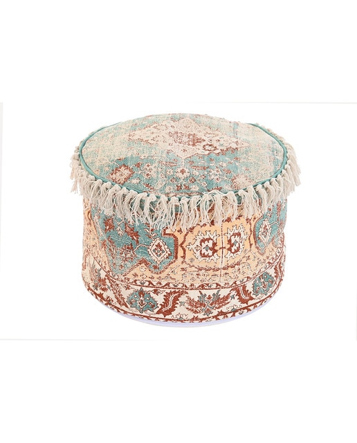 Imagen 0 de Cojín suelo algodón 46 x 46 x 37 flecos verde