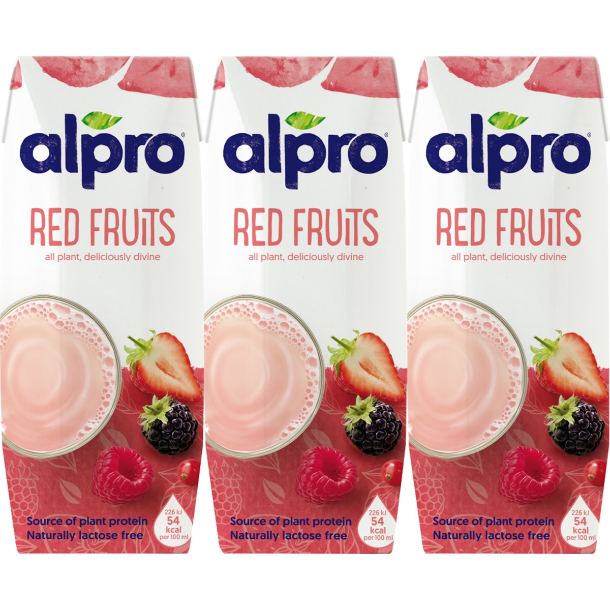 Bebida de Soja com Frutos Vermelhos Pack 3 unidades embalagem 750 ml