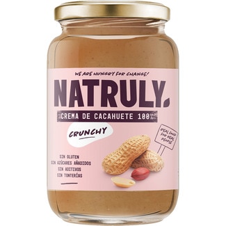 crema de cacahuete crujiente 100% sin gluten y sin azúcares añadidos tarro 500 g - Natruly