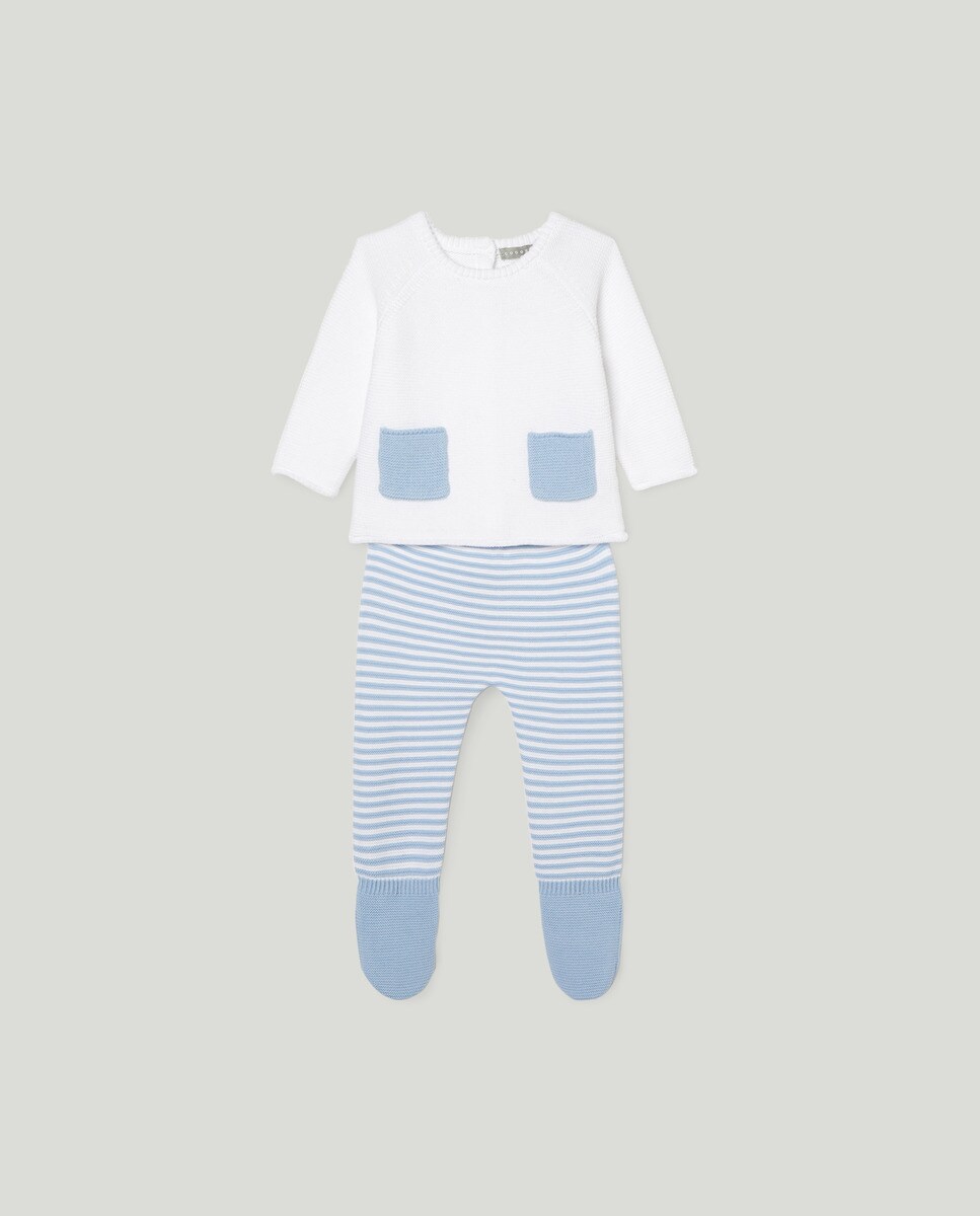 Ensemble tricot uni deux poches