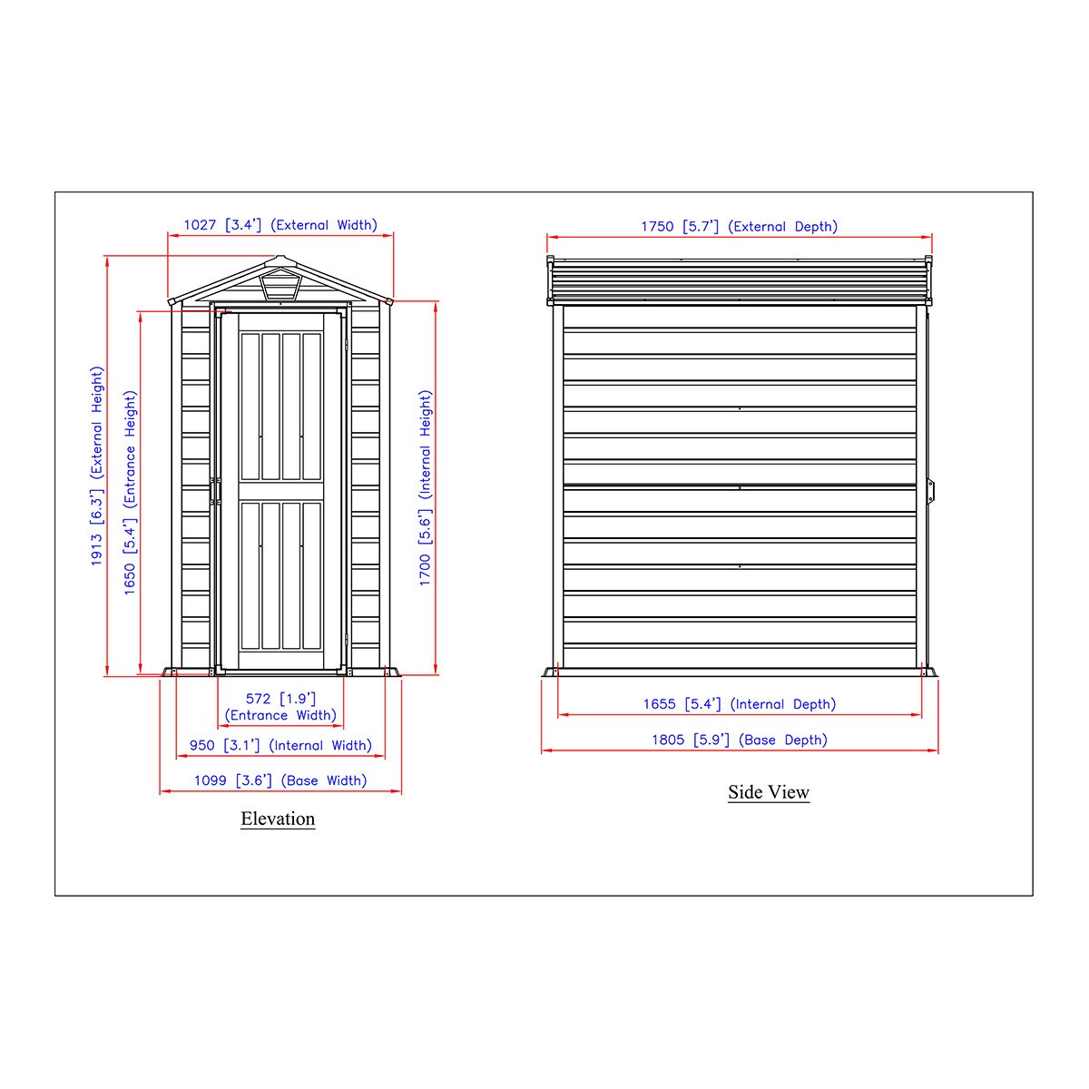 Caseta PVC Evermore 103x191,3x180,5 cm Gris-9