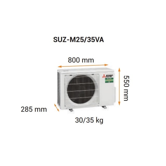 Ar Condicionado Mitsubishi Unidade Exterior SUZ-M35VA e Unidade Interior MLZ-KP35VF - Branco Branco-4