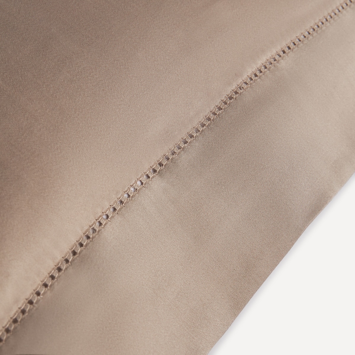Capa de Almofada de Algodão Acetinado de 300 Fios Taupe-3