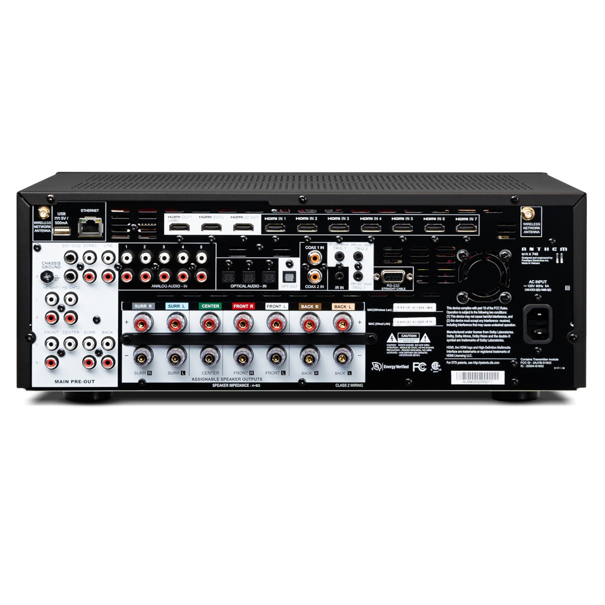 Receptor AV Anthem MRX-740 8K, Dolby Atmos, Wi-Fi, Bluetooth Negro-4