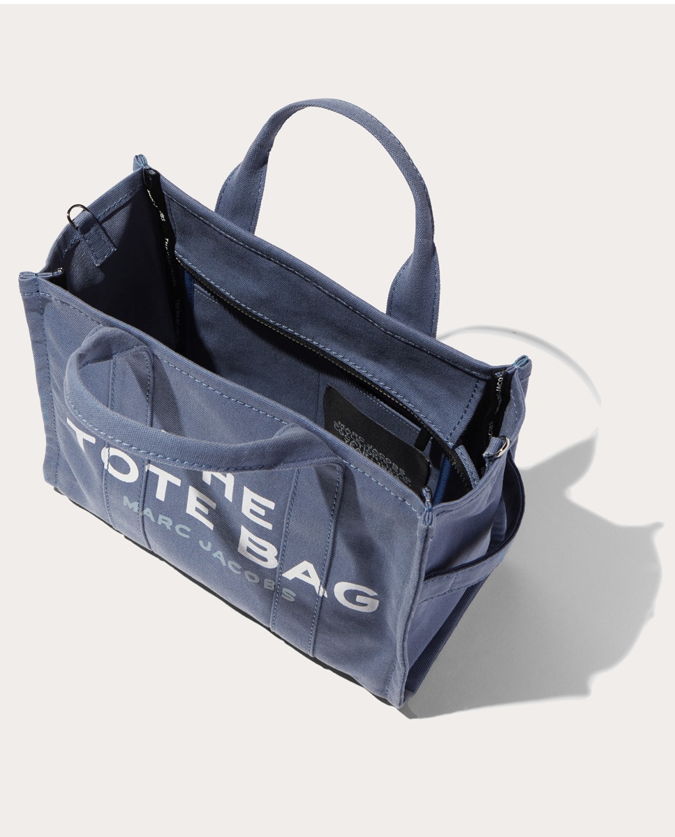 Mala Shopper Tipo Tote Small de Tecido Azul-3