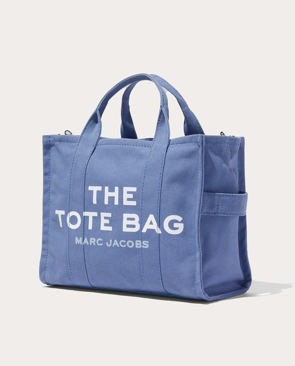Mala Shopper Tipo Tote Small de Tecido Azul-5