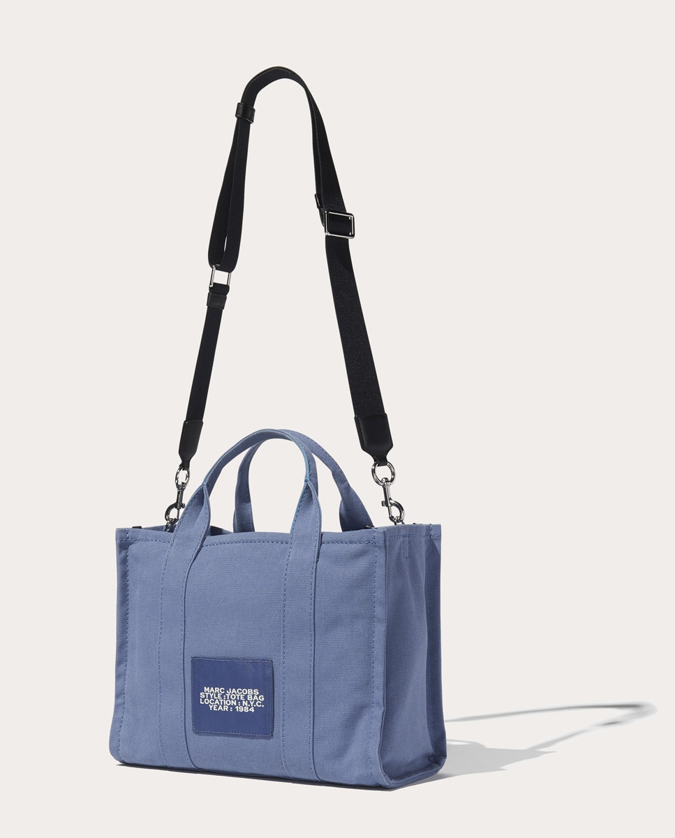 Mala Shopper Tipo Tote Small de Tecido Azul-4