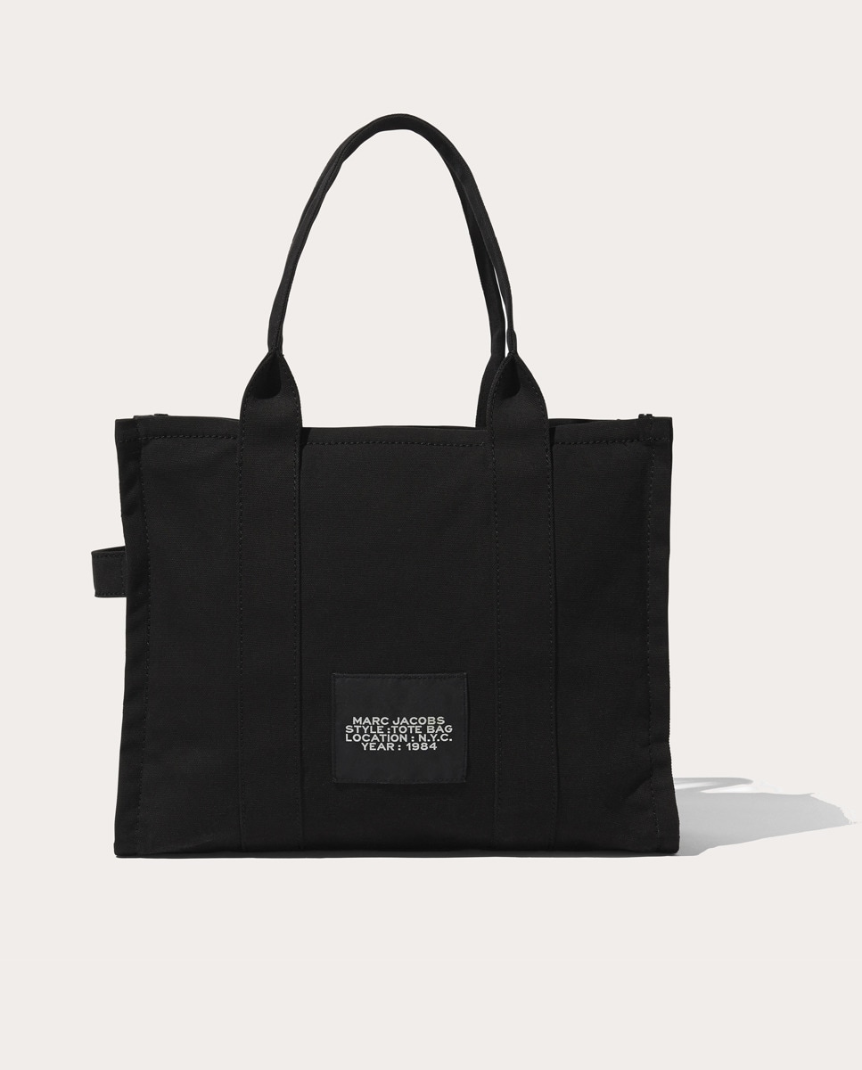 Mala Shopper Tipo Tote Large de Tecido Preto-3