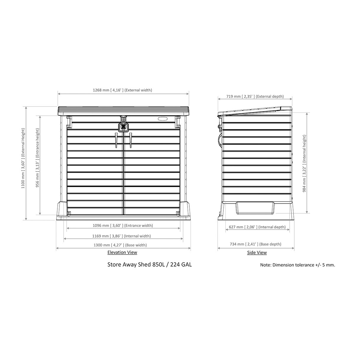 Arcón Guardacubos PVC 850 l Antracita-15