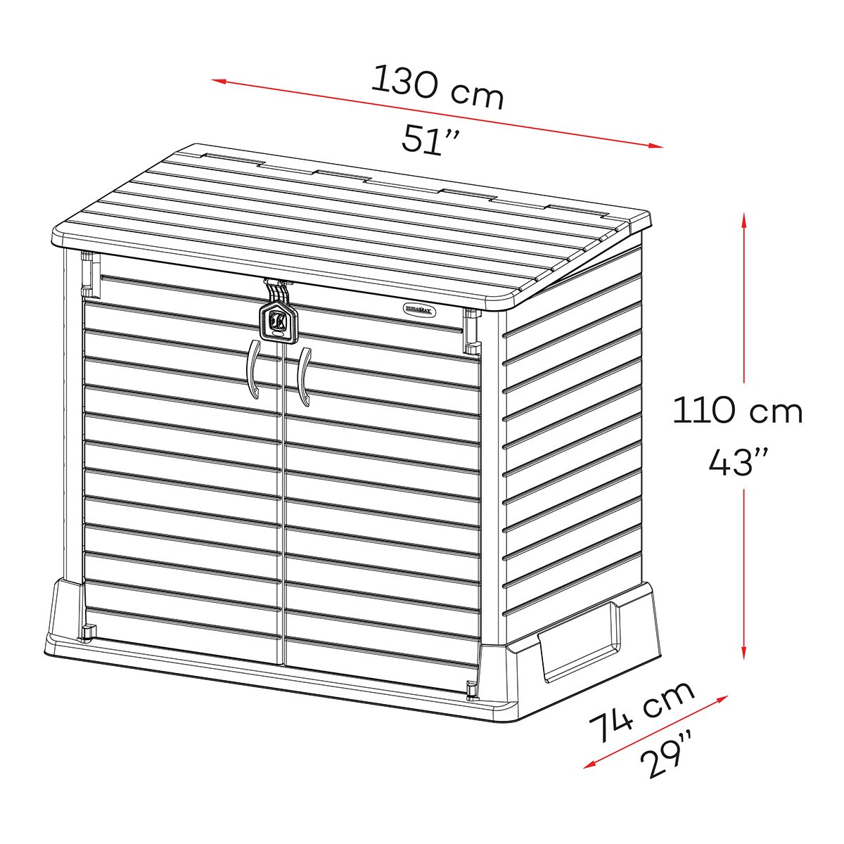 Arcón Guardacubos PVC 850 l Antracita-14